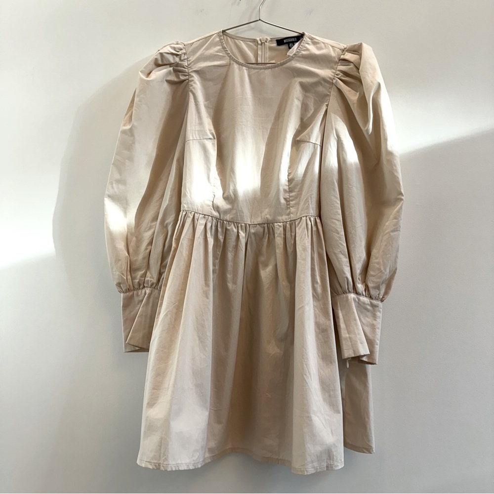 Missguided Cream Puff Sleeve Dress